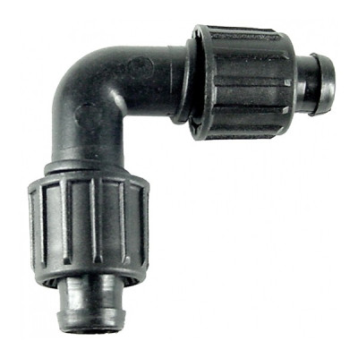 Raccordo A Gomito HOLZBRINK 16 Mm (5/8") Per Irrigazione A Goccia – HBZ-04, Sistema Easy & Quick