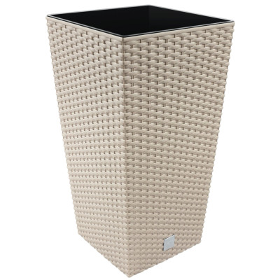 Vaso RATO Square 26,6 L colore Tortora - (HxLxL) 50 x 26 x 26 cm