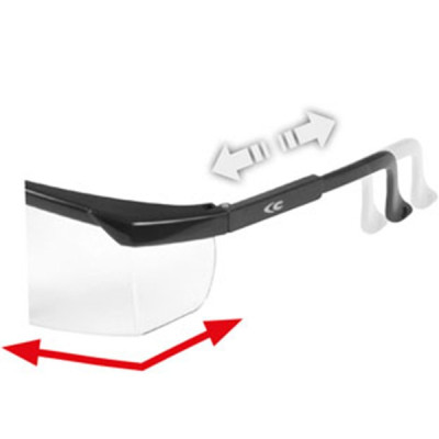 Occhiali protettivi trasparenti con aste regolabili Mod. "Steely" - Cofra