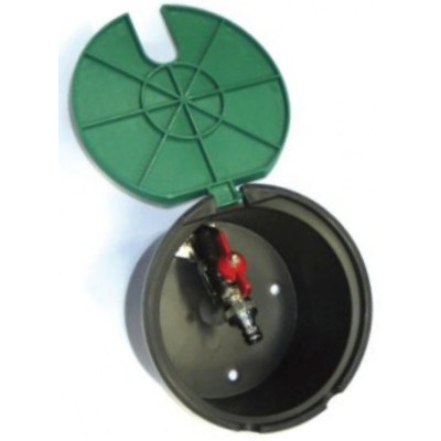 Pozzetto d'ispezione con valvola in metallo da 3/4" Circolare per elettrovalvole coperchio verde - IRRITEC