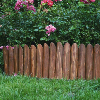 Bordo ornamentale in legno mezzo tondo per aiuole - Verdemax