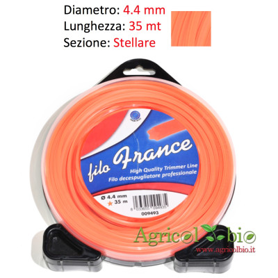 Filo nylon decespugliatore professionale FRANCE a Stella diametro 4,4 mm - lunghezza 35 mt Filo nylon decespugliatore professionale FRANCE a Stella diametro 4,4 mm - lunghezza 35 mt