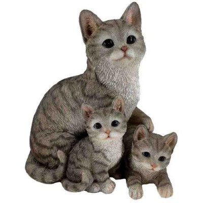 Famiglia Gatti in Vetro Resina 19 cm