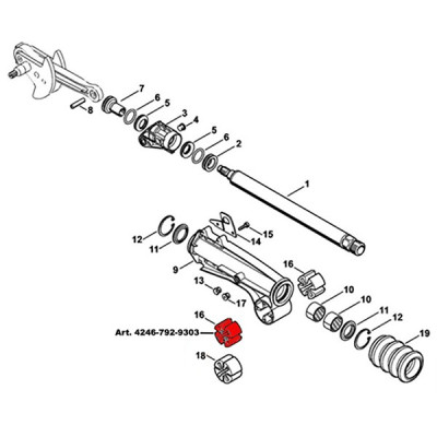 Tampone in gomma per scuotitore Stihl SP 401, SP 451 e SP 481 Cod. 4246-792-9303 - Ricambio Originale