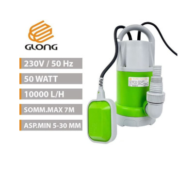 Elettropompa per acque Chiare e Sporche con Galleggiante + Raccordo + Valvola Clapet mod.  SPRING-COMBO - GLong