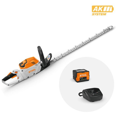 Set - Tagliasiepi a batteria Stihl HSA 60 - Lama 61 cm - completo di batteria e caricabatteria - Sistema AK