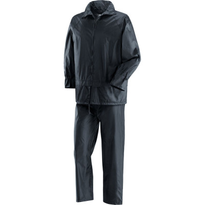 Completo giacca e pantalone antipioggia in poliestere, spalmato internamente in PVC Blu