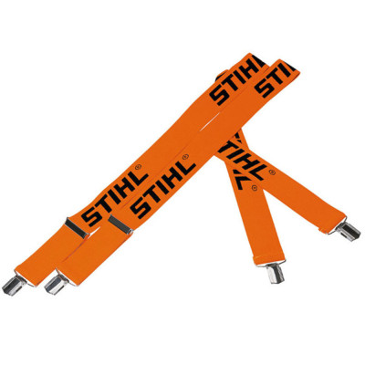 Bretelle Stihl arancioni con clip in metallo per pantaloni - Lunghezza 130 cm