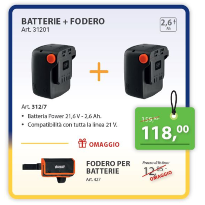 Stocker Kit 2 Batterie 2,6 Ah - Magma System - (2 x Batterie 312/7) Stocker Kit 2 Batterie 2,6 Ah - Magma System - (2 x Batterie 312/7)