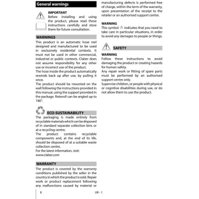 CLABER Rotoroll Evolution 20 m Avvolgitubo automatico | AgricolBio.it