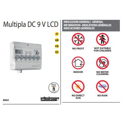 Programmatore elettronico 6 linee MULTIPLA DC 9 V LCD | AgricolBio.it