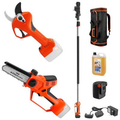 Stocker 63602 - KIT Potatura completo 21V Forbice Magma E-40 + Motosega Magma E-150 LA + Manico Tele