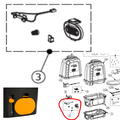 Volpi Kit sportello Batteria-Pomolo-contastti-scheda per pompa Vita 12 e Vita 16