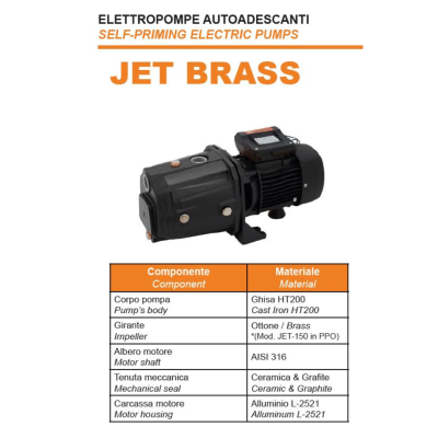 Elettropompe autoadescanti GLONG JET BRASS | AgricolBio.it