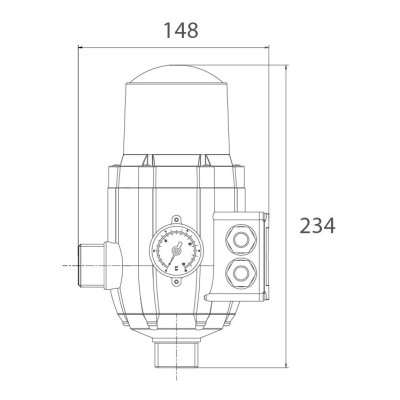 GLONG DSK-2.1P Regolatore di pressione Presscontrol 1,5 - 3,0 bar - con manometro