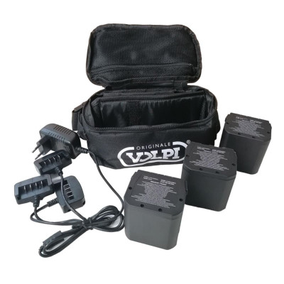 Volpi Batterie 21,6 V 4,0 AH (SET 2 Pezzi) + Caricabatteria + Marsupio - per potatori forbici e scuotitori - mod. KVS2000R70