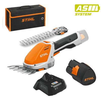 Stihl HSA 26 Set - Rifinitore Tagliasiepi con batteria AS2 (10,8V) e caricabatteria inclusi - Sistema AS