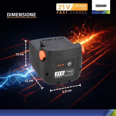 Stocker Batteria 21V 2,6 Ah Fast Charge Magma System | AgricolBio.it