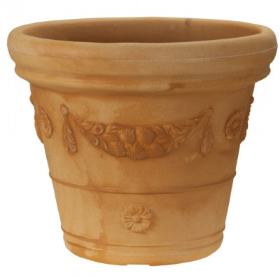 Vaso doppio bordo festone cm 45 color Terracotta