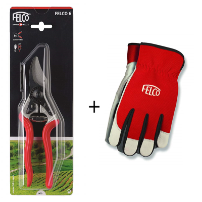 SET FELCO composto da: Forbice potatura F6 + Guanti SET FELCO composto da: Forbice potatura F6 + Guanti