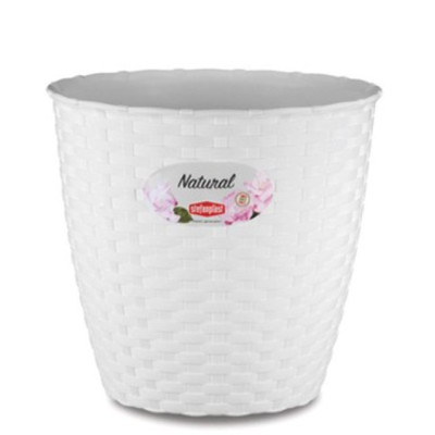 Vaso Natural Stefenplast Diam 19 x H 17,5 cm. Colore: bianco