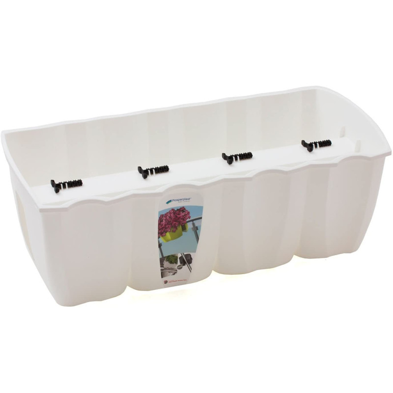 Fioriera per ringhiera balconiera CROWN, 58 cm Colore: Bianco