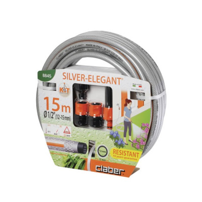 Kit 15 m Silver Elegant Plus Ø 1/2" (12-17 mm) - CLABER 8845 Kit 15 m Silver Elegant Plus Ø 1/2" (12-17 mm) - CLABER 8845