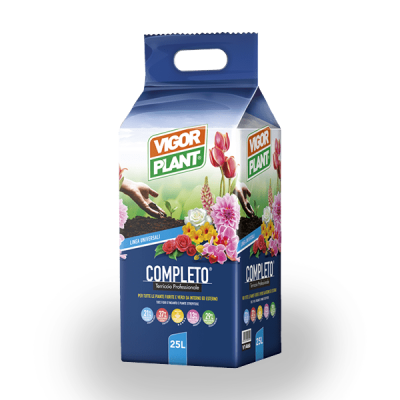 COMPLETO 25 L. BALLETTA - TERRICCIO PROFESSIONALE CON CONCIME NPK + MICROELEMENTI A LENTO RILASCIO - VIGORPLANT COMPLETO 25 L. BALLETTA - TERRICCIO PROFESSIONALE CON CONCIME NPK + MICROELEMENTI A LENTO RILASCIO - VIGORPLANT