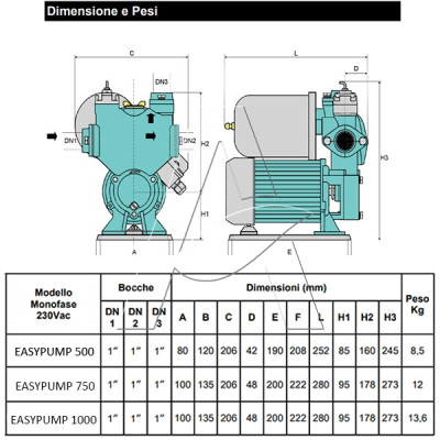 EasyPump 500 - Pompa autoadescante monofase per aumento pressione idrica