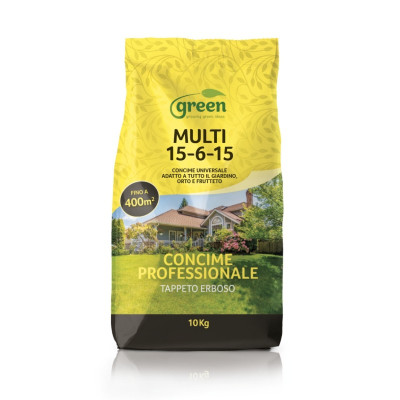Concime per il mantenimento del Tappeto Erboso e del giardino - MULTI 15.6.15 + SO3 + MgO | Sacco 10 Kg Concime per il mantenimento del Tappeto Erboso e del giardino - MULTI 15.6.15 + SO3 + MgO | Sacco 10 Kg