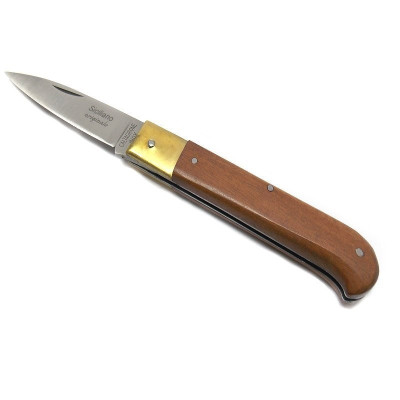 Coltello Caltagirone manico ciliegio lama inox affilata a mano da 19 cm - De Luca