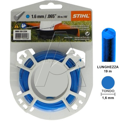 Filo nylon a sez. Tonda 1,6 mm bobina da 19 m - Stihl Filo nylon a sez. Tonda 1,6 mm bobina da 19 m - Stihl