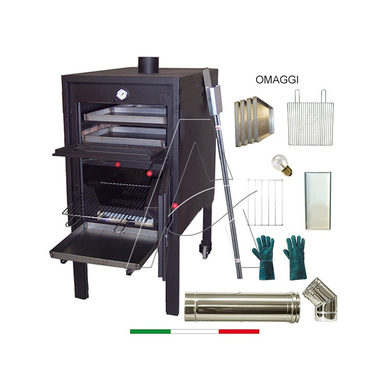 Forno a legna con bruciatore metallo 81x103x147 | AgricolBio.it